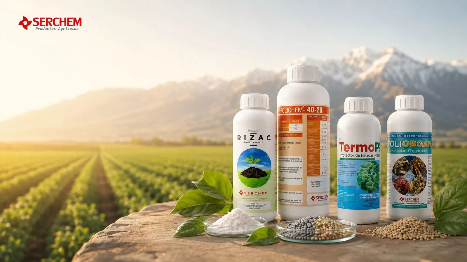 Bioestimulantes y enraizantes Serchem sobre el campo